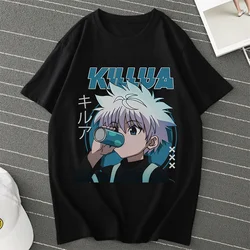 Koszulki Anime Hunter X Killua Zoldyck T-shirt męski/damski HXH Casual Plus Size Streetwear letnia odzież męska topy