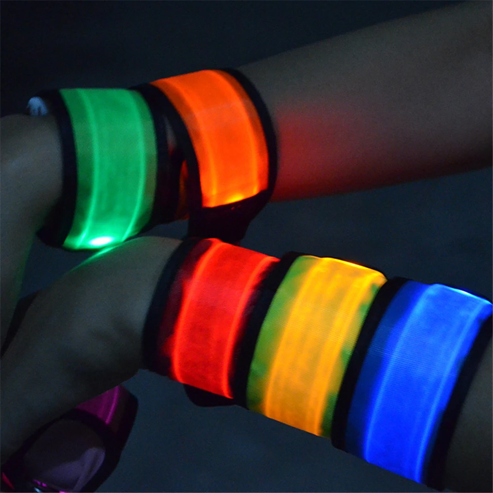 LED Light Up Armband Adjustable Wearable Running Arm Belt Kids Toys Glow The Dark Walking Cycling Concert Roller Skates Light