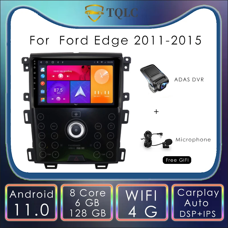 

9" Tesla Style Car Media Android 11 Camera Radio GPS For Ford Edge 2011-2015 Carplay Multimedia Navigation Autoradio Head Unit