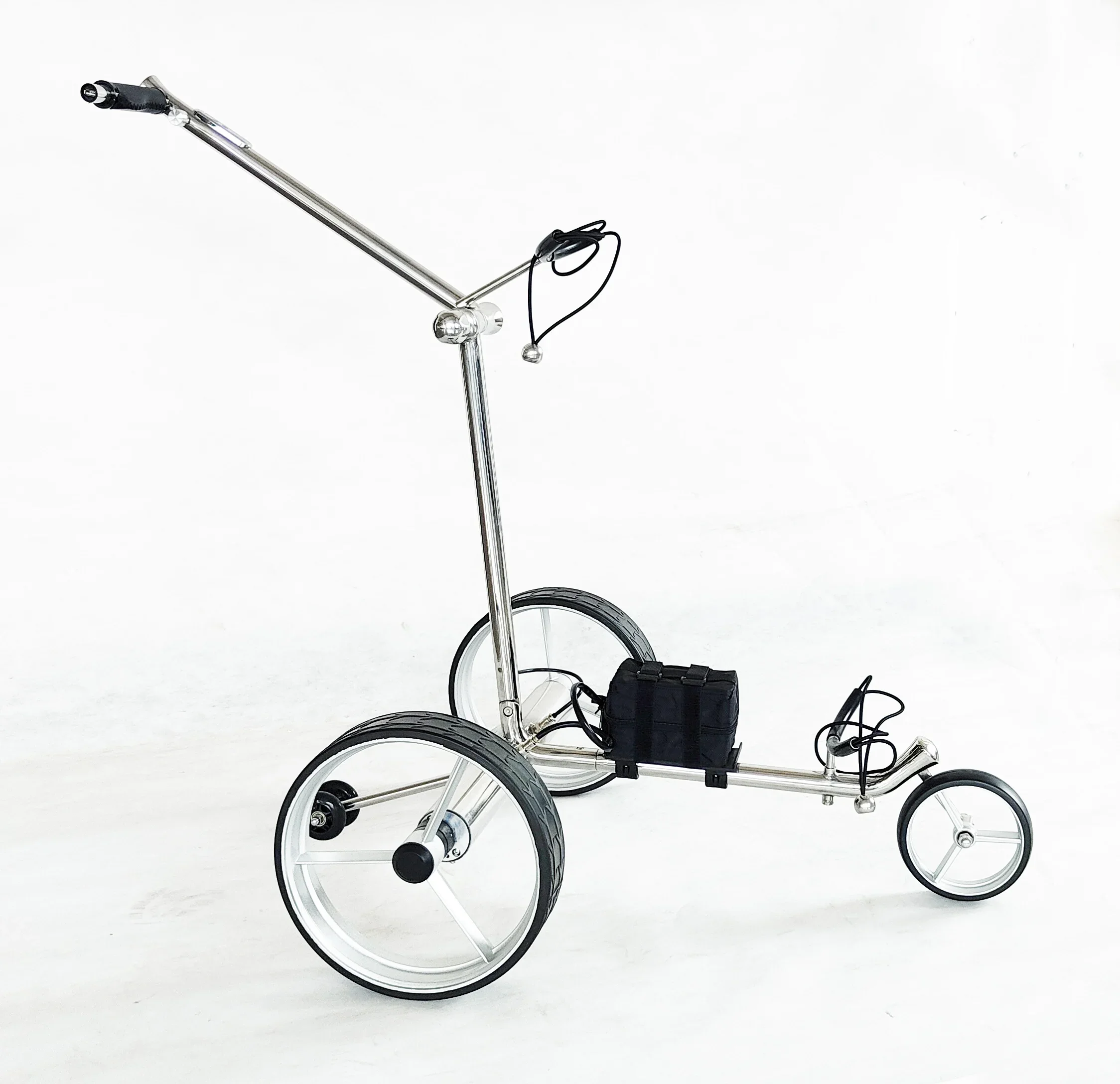 Professional 3-Wheel Foldable Electric Golf Trolley Push Cart with Remote Control Aluminium and Lithium Battery