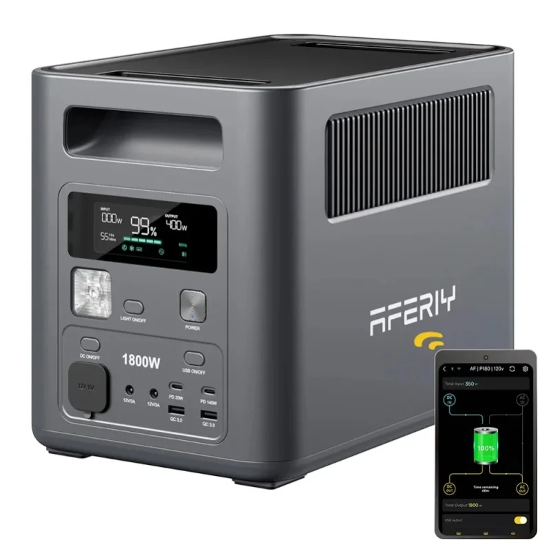 AFERIY P180 Tragbare Powerstation 1800W Solargenerator 1024Wh LiFePO4-Batterie Notstromversorgung für Zuhause Outdoor-Camping Mobile Stromstation