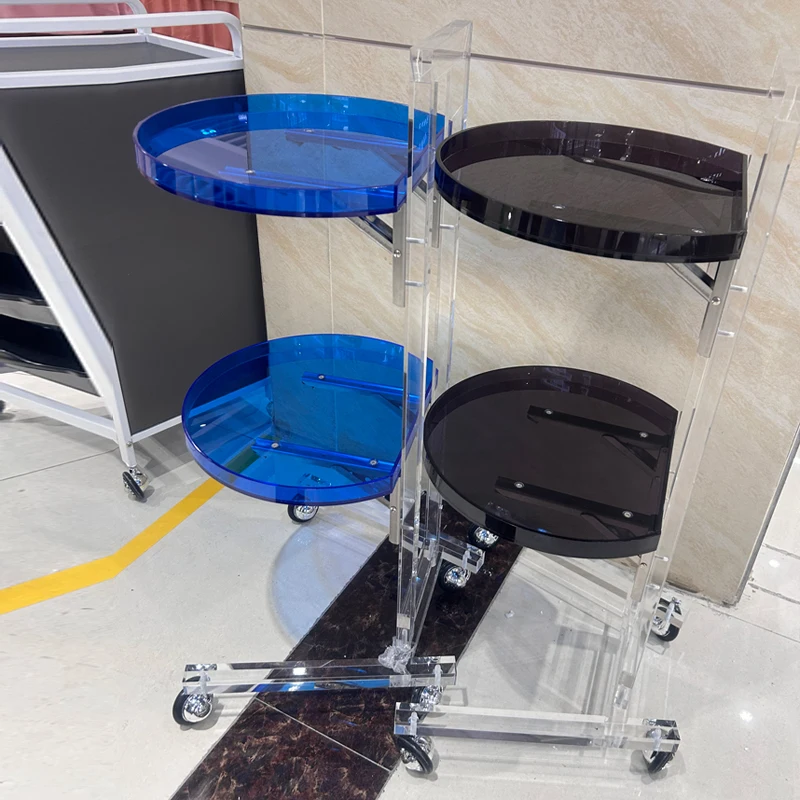 

Hairdressing Aesthetic Trolley Manicure Design Utility Rolling Hair Trolley Acrylic Carro Peluqueria Hair Salon Furniture MQ50SL