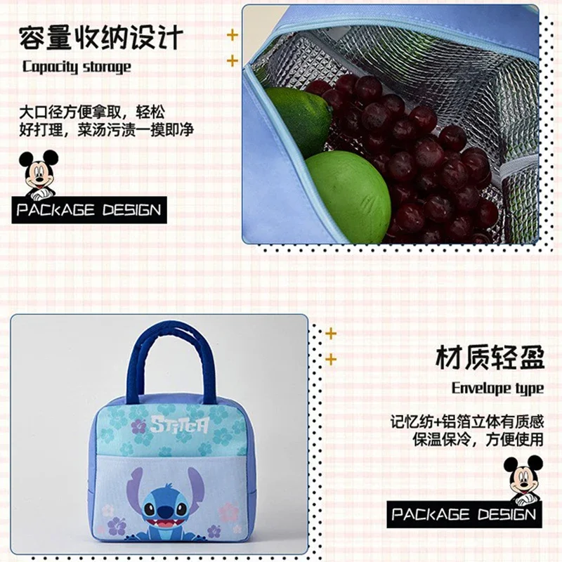 Disney Toy Story Lunch Bag Lotso Cartoon Figure Bento Bags Insulation Keep Warm Canvas Storage Box Portable Picnic Students Meal