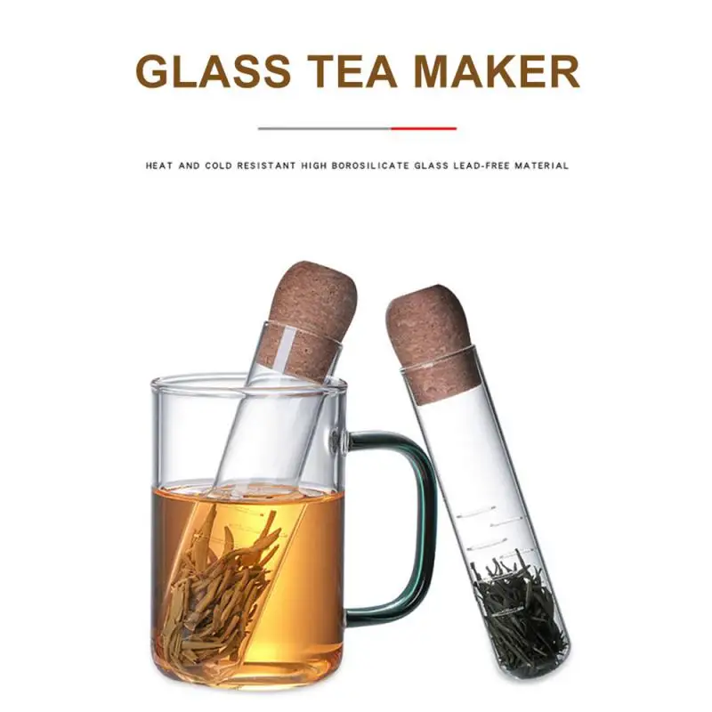 Glass Pipe Tea Infuser Transparent Tea Leak Heatresistant Tea Maker Filter Tea Mate Spice Herb Teaware Tool Kitchen Accessories