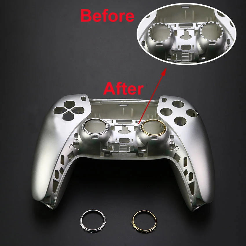 10PCS Chrome Accent Joystick Rings For PS5 Gamepad joystick Replacement Analog Sticks