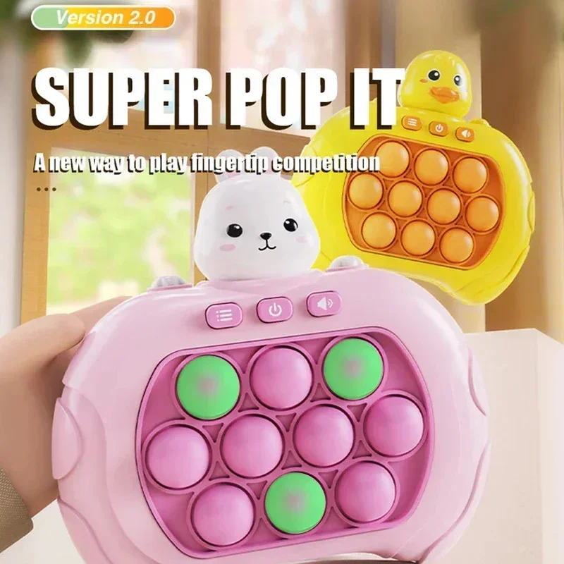 New Push Game Pop Electronic Pushit Pro Super Bubble Pop Game Light Push Up Antistress Fidget Toys for Kids Adult Christmas Gift