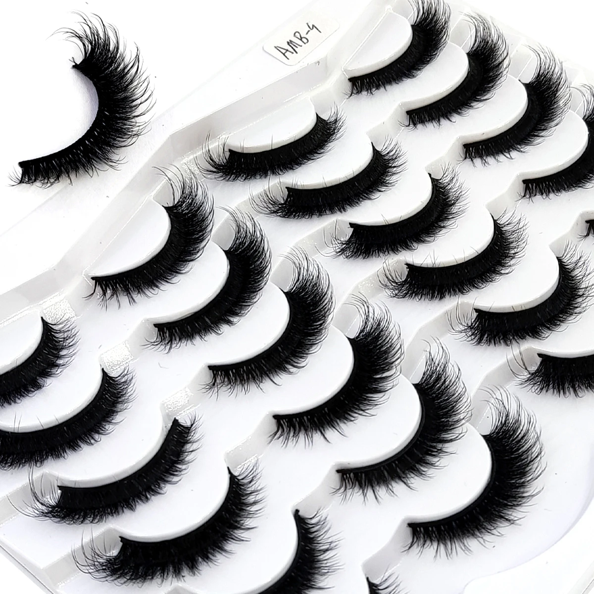 HBZGTLAD 12 pairs of cat eye false eyelashes naturally elongated eyelashes trumpet shaped end artificial mink elongated eyelashe