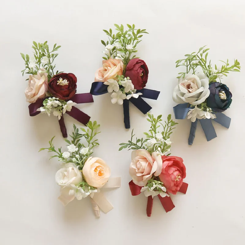 2439Business Celebration corsage handed flower artificial flower wedding supplies photo studio props multicolor