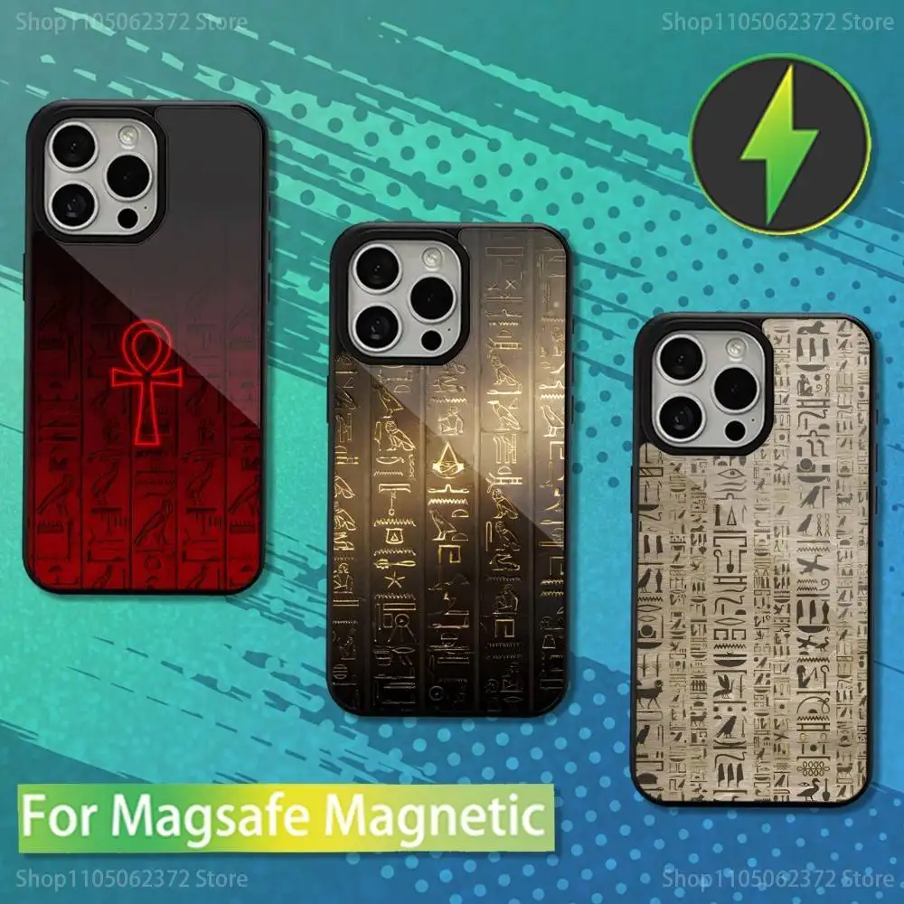 

Hieroglyphics Art Egypt Phone Case For iPhone 16,15,14,13,12,11,Pro,Max,Plus,Mini,Magsafe,Magnetic Wireless Charging Case