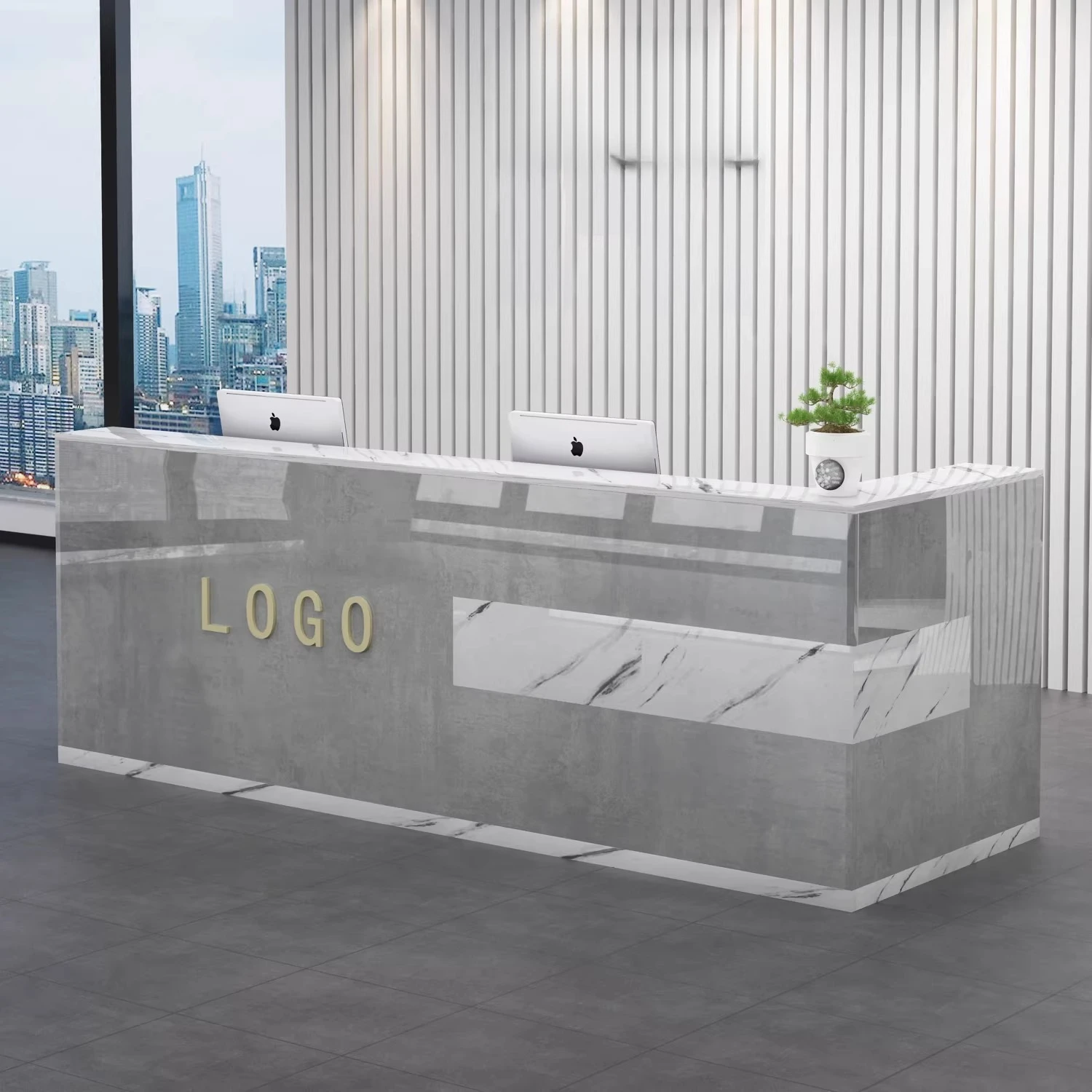 Luxury Business Reception Desk Beauty Salon Coffee Shop Counter Reception Desk Hairdressing Comptoir Caisse Corner Furniture