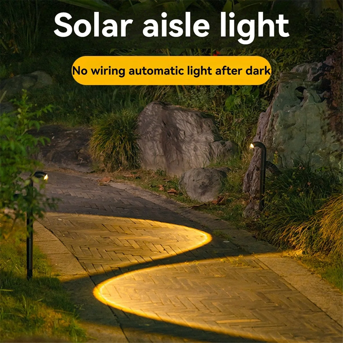 BFYLE солнечный уличный дорожный светильник, ландшафтный светильник, садовый двор, проход, прожектор, изогнутый водонепроницаемый тротуарный ворс, 1 шт.