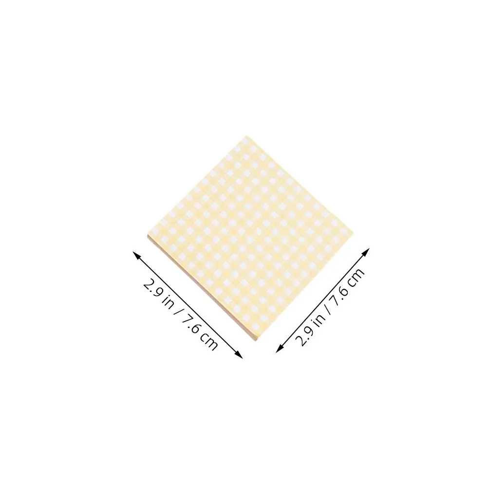 8Pcs Tearable Sticky Memo Pads Square Grid Adhesive Notes Cute Writing Pads Meeting Office Classroom School Supplies