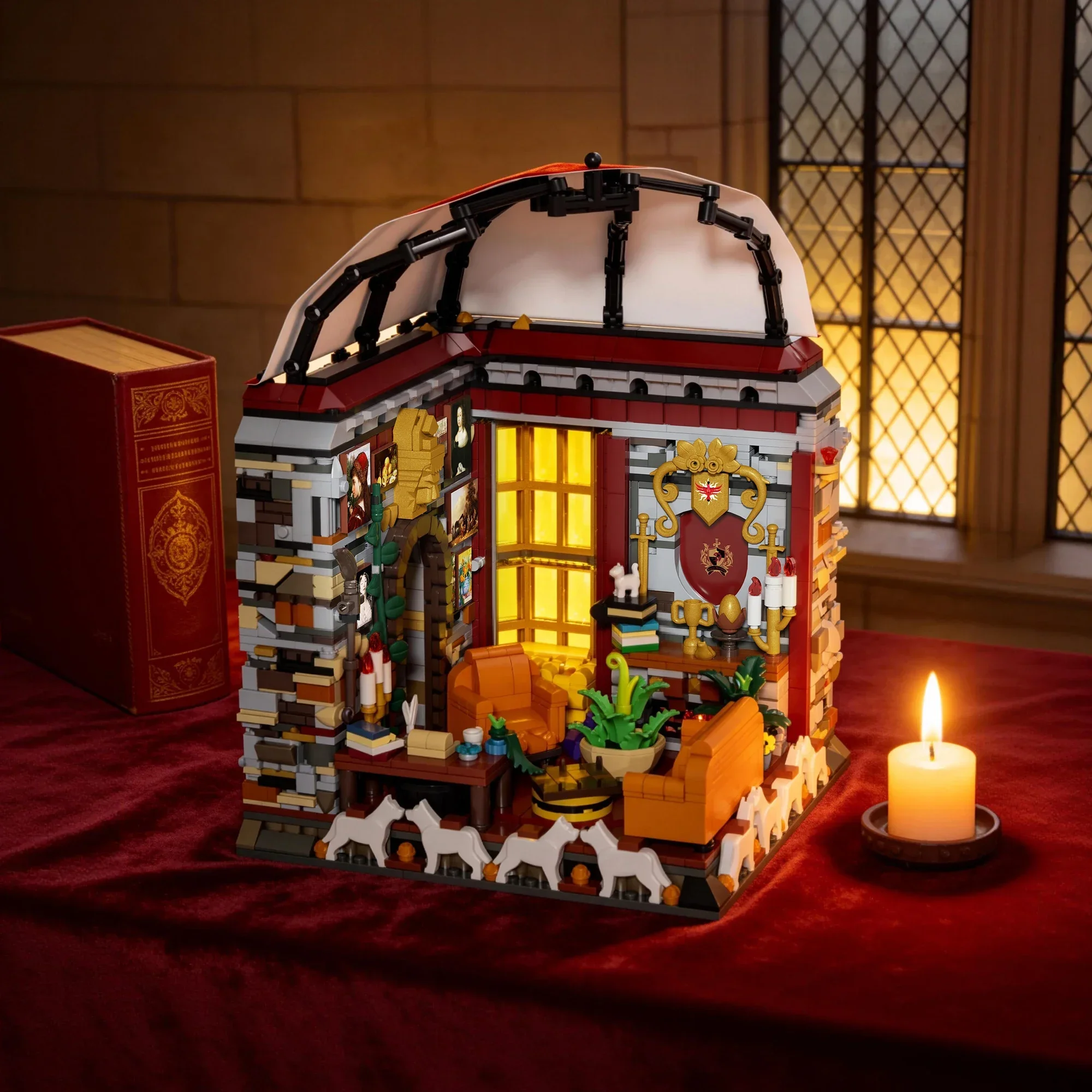 

2073PCS Common Lounge Building Blocks Room Landscape Model Bricks With Lights Desktop Ornaments Educational Toys Holiday Gifts