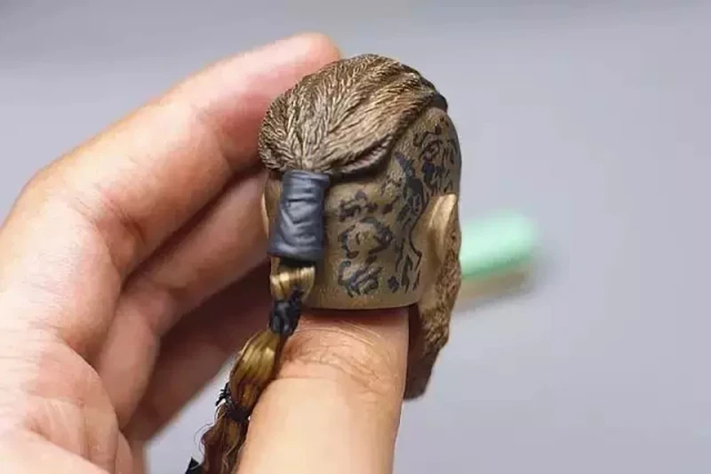 Dostępny od ręki 1/6 Skalowany Model Głowy Wikinga z Warkoczem, Wikingowski Motyw Militarny Starożytny, Model do Rzeźbienia Głowy dla Ciała Figurki Akcji 12-calowej