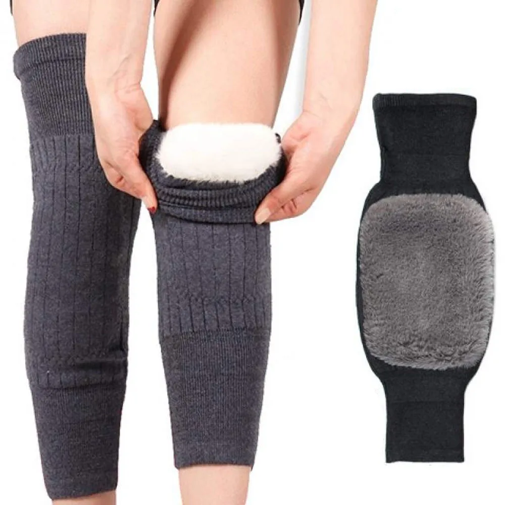 1 Pairs Winter Knee Protection Warm Breathable Thicken Fleece Prevent Arthritis Anti Cold Protector Cushion Gift