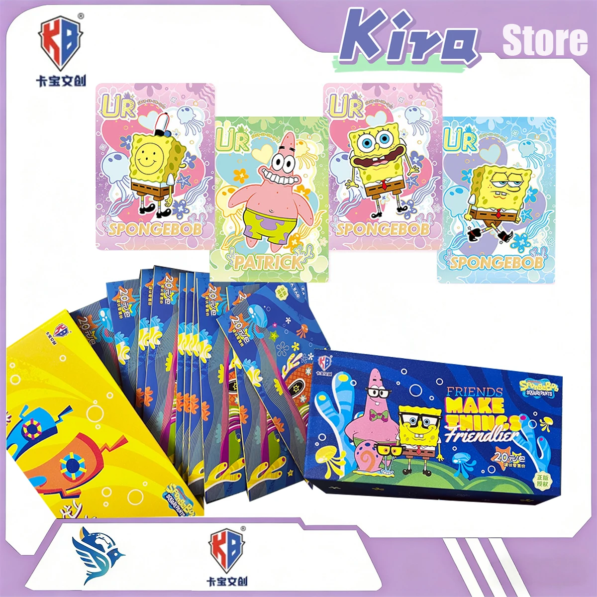 

Новый набор карточек KABAO Cultural Creative Spongebob Squarepants с принтом, 3-е издание, вдохновленное аниме, радужные персонажи, подарочные игрушки