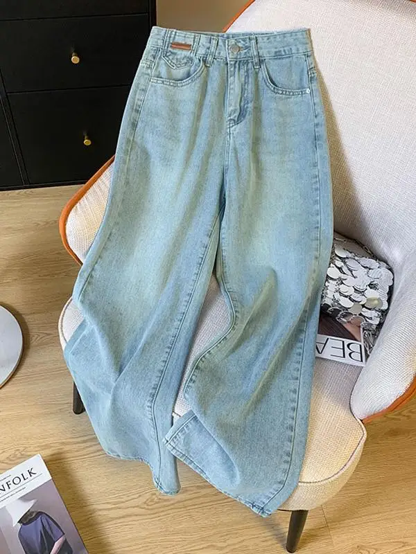 

Light Wa Embroidered American Sle Men's Jeans Casual Straight Leg Loose Fit Spring Autumn Design Trendy Brand Denim Pants