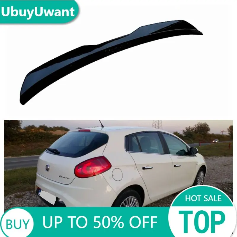 UBUYUWANT Rear Roof Lip Spoiler For FIAT BRAVO Mk 2 MK2 Sport 2007-2014 Roof Spoiler Gloss Black ABS Plastic Car Rear Trunk Wing