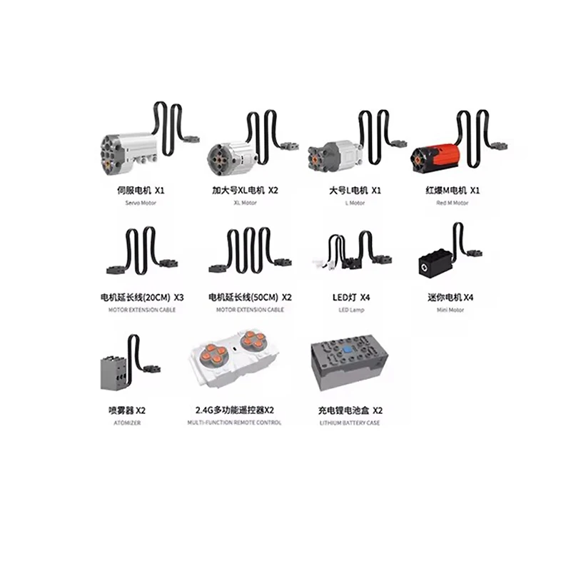 Nuevas piezas técnicas MOC, accesorios de funciones de potencia RC, servomotor M XL L Compatible con 10621 bloques de construcción, piezas DIY para niños