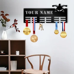1pc link Swimming Medal hook funny Personalized name Hooks Metal Art Metal Rack For Bedroom Hanging Hat Organizer