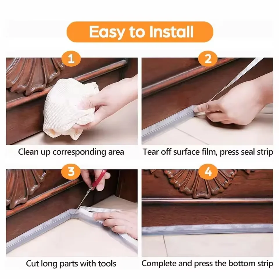 ذاتية اللصق نافذة شريط عازل للباب سيليكون يندبروف سيليكون الزجاج الأمامي الطقس الشريط الشريط الباب السفلي شريط عزل المنزل #6