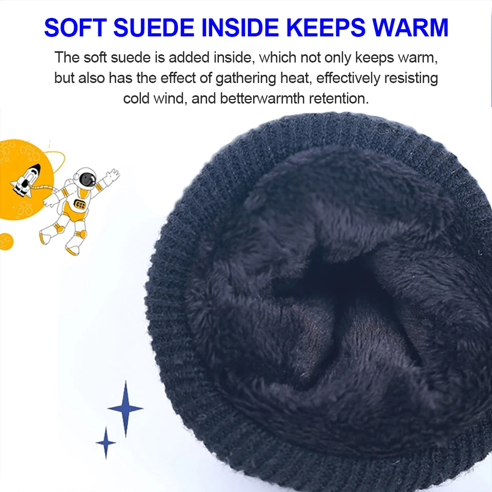 GOBYGO 1 زوج قفازات الشتاء للأطفال رائد الفضاء الكرتون الأطفال نسخة خمسة أصابع الدفء الدراجات يندبروف قفازات التزلج #4