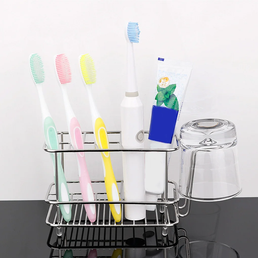 Toothbrush Holder Hanging Shelf Portable Storage Hooks Wall-mounted Organizer Anti-skidding Waterproof Toothpaste Stand for