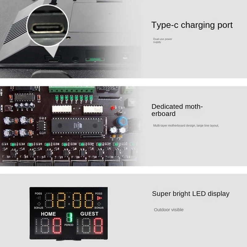 Electronic Basketball Scoreboard, Portable Digital Scoreboard With Remote For Multisports Indoor Outdoor