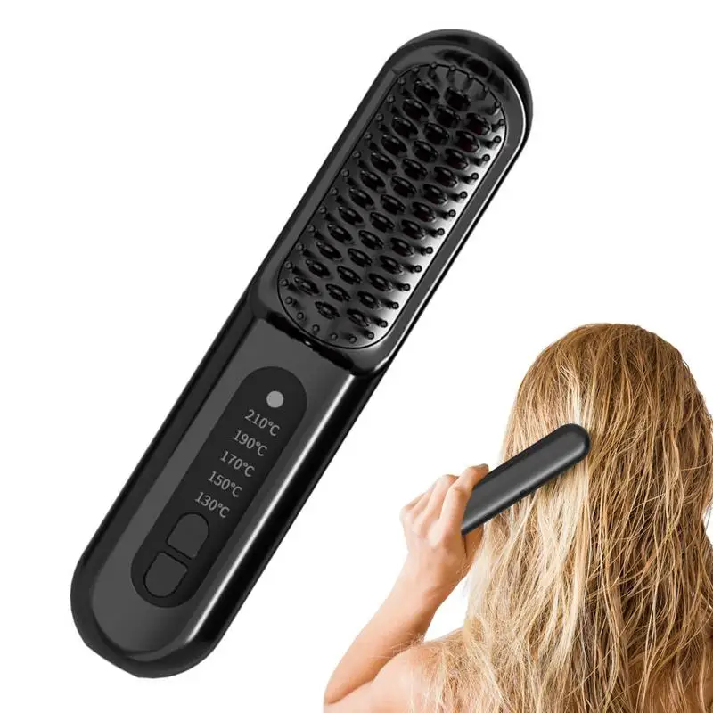 

Cordless Hair Straightener Brush Portable Hair Straightener Ionic Straightener Styling Comb With USB For Hairstyler Salon home