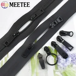 Meetee 10Pcs 5# Nylon Zipper Sliders Reverse Waterproof Invisible Zip Head DIY Bag Coat Zippers Puller Lock Sewing Accessories