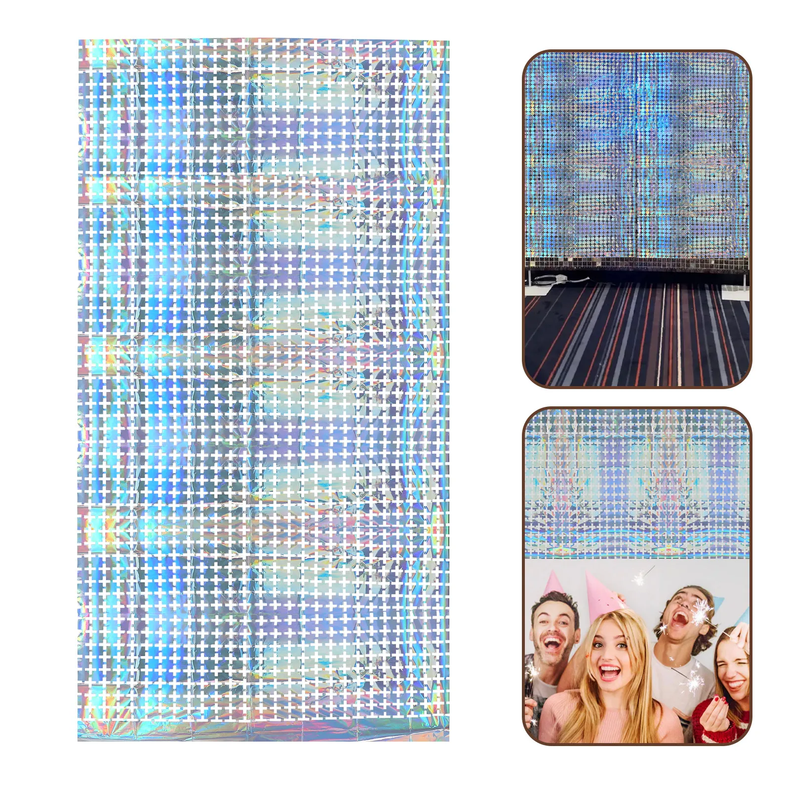 3Pcs Disco Foil Curtain Backdrop Metallic Fringe Party Decoration Birthday Bachelorette Photo Booth Props 70S 80S 90S Theme