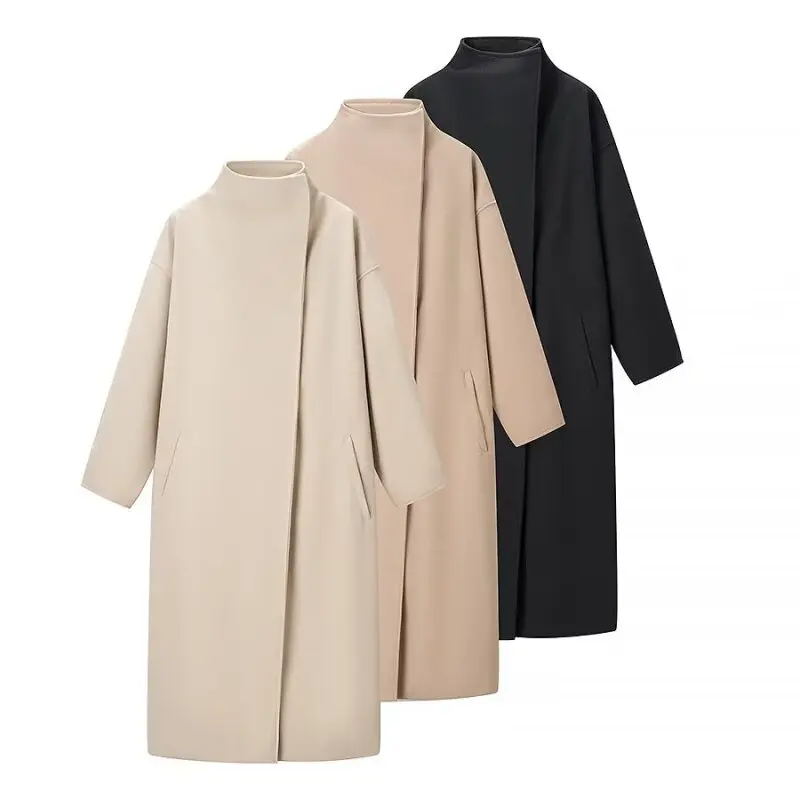 

Женское трехцветное пальто, простой модный и вневременной дизайн, идеально подходящее для работы, пригородной одежды