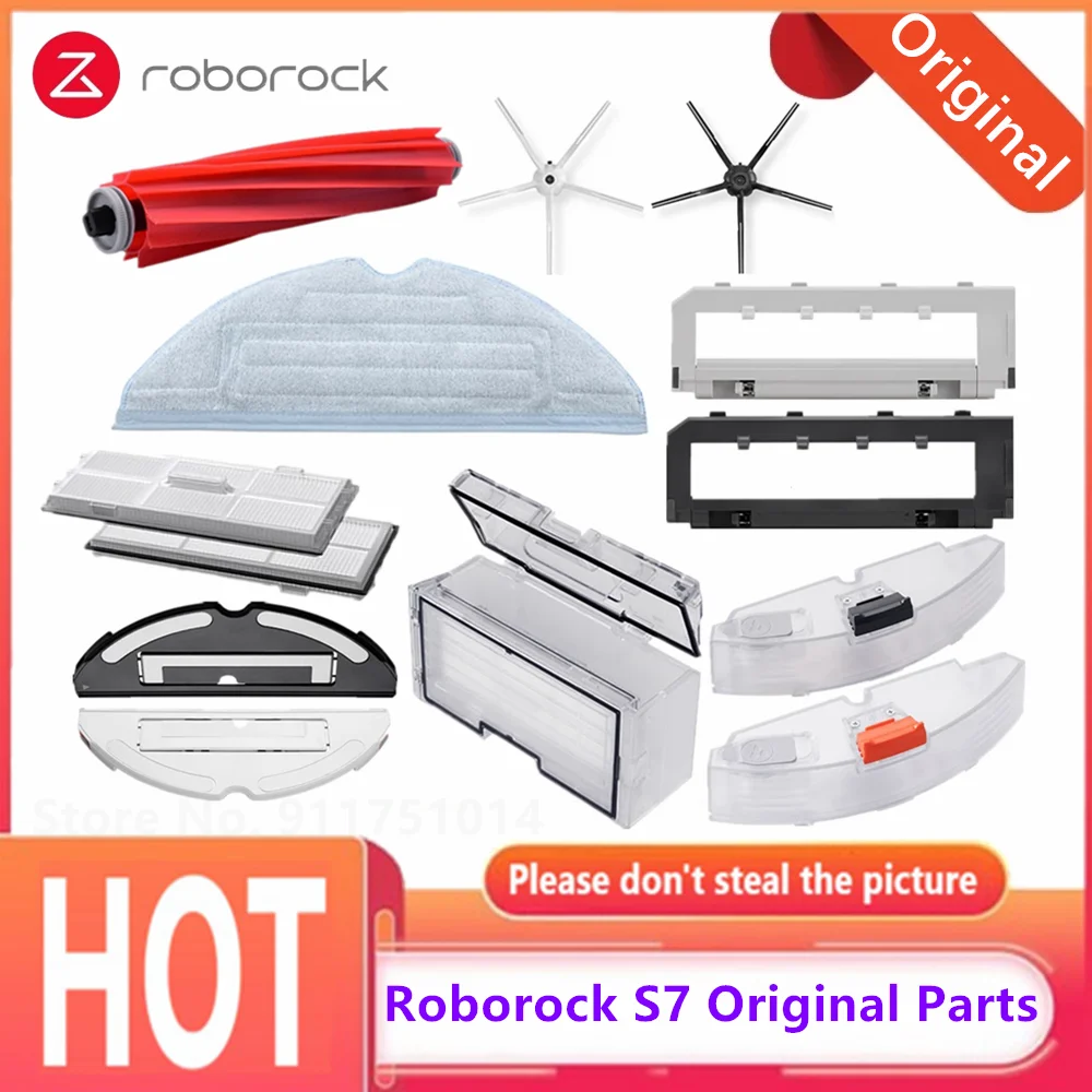 Original Robolock S7 Vacuum Cleaner Accessories Filter Main Brush Mop Dust Box  Robot Parts