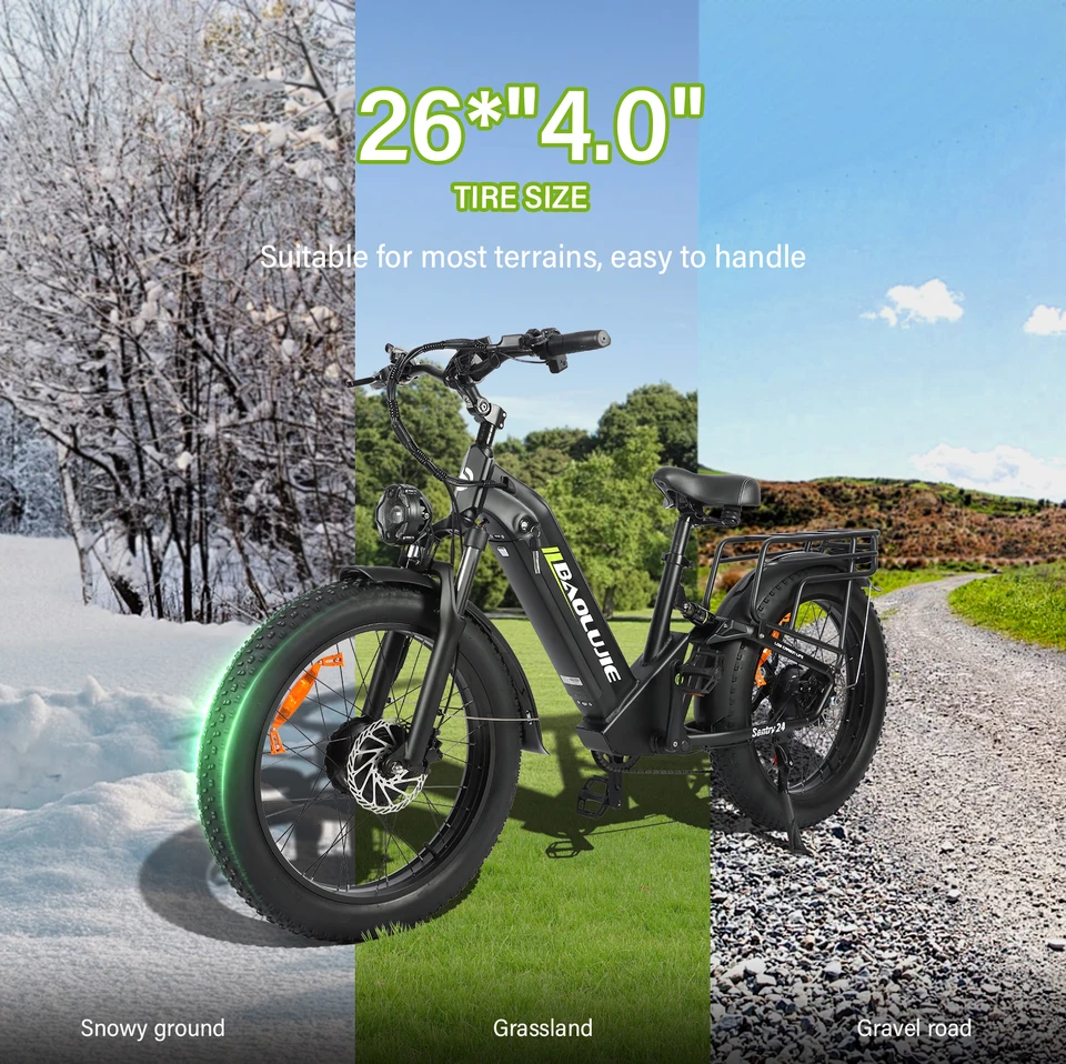 BAOLUJIE 2402 Electric Bike 2000W 48V 20AH 24 Inch Fat Tire Ebike for Adults Mountain Off-Road Electric Bicycle【1 Year Warranty】 image 7