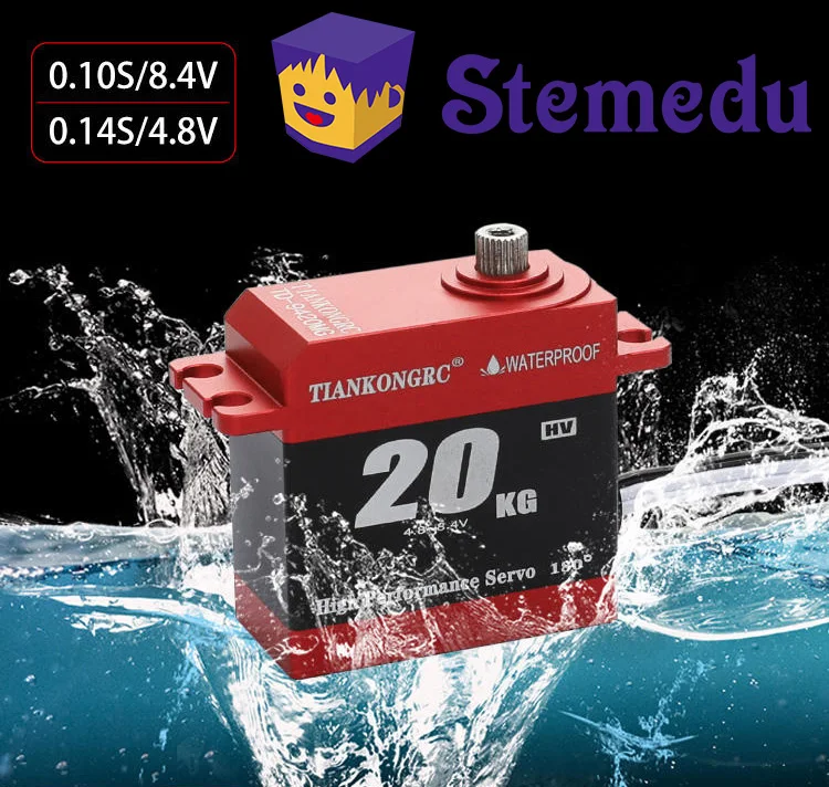 Waterproof RC Servo TK-20MG 20KG 180/270/360 Degree High Speed Metal Gear Digital Motor Baja Servos for 1/10 1/12 RC Cars Robot