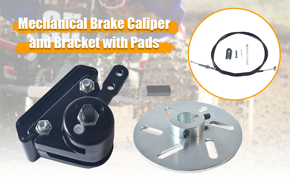 

Upgrade Brake Cable Mechanical Disc Brake Caliper and Bracket with Pads for Predator 212cc 196cc 6.5Hp GX160 Go Kart