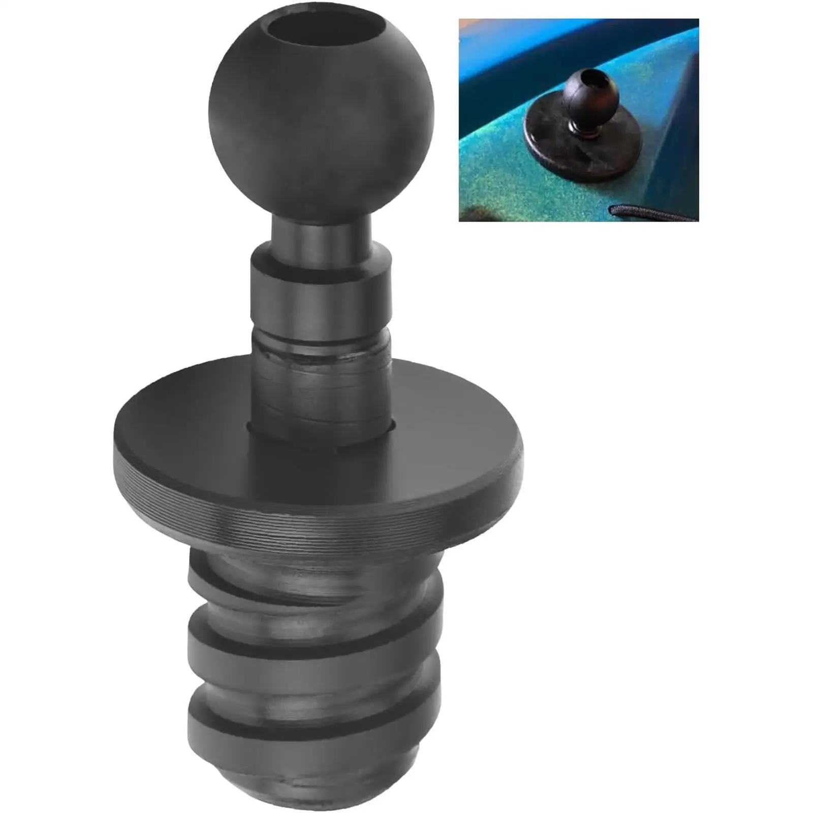 Single Mounting Base for Kayak Accessories, Fishing Gear, 1 Inch Ball