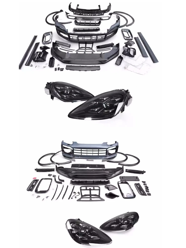 

Комплект кузова для Porsche Cayenne 11-23, Модифицированная фара в новом стиле, передний бампер, Аксессуары для автомобилей