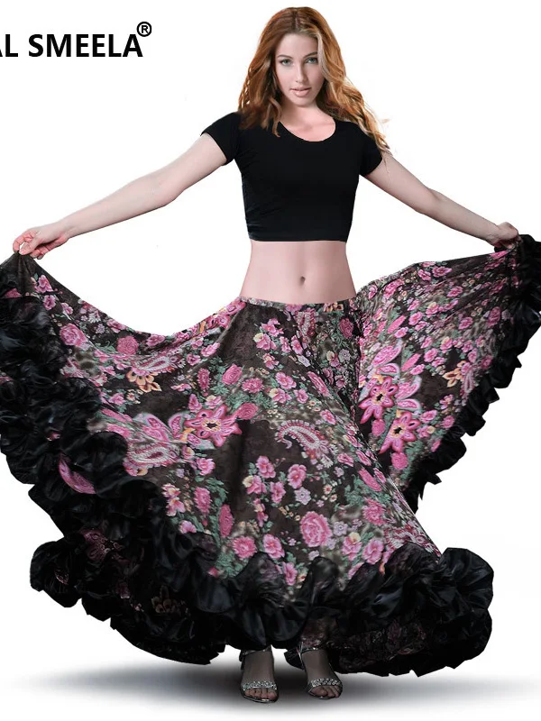 Belly Dance Half Skirt Bottom Dress New 720 Degree Big Swing Dance Skirt Opening Dance Oriental Dance Skirt Summer Long Skirt