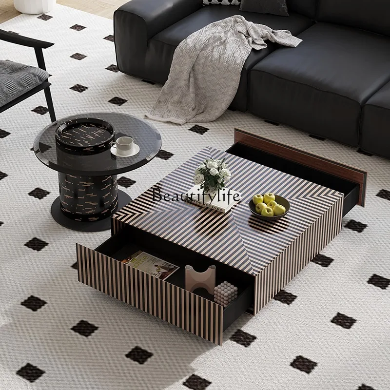 

yj32 Modern simple light luxury household coffee table Italian minimalist style