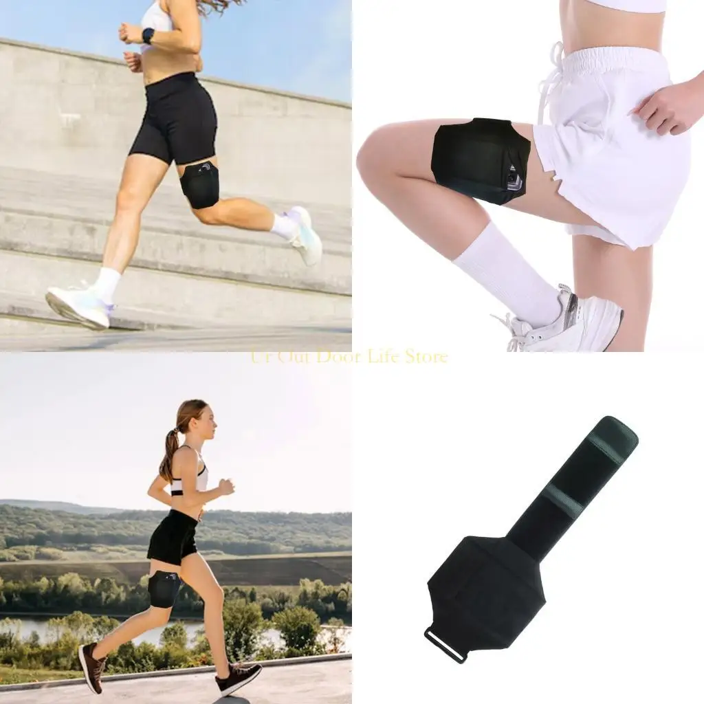 

77UF Спортивный ремешок на ногу Нескользящий кошелек на щиколотке Ремешок на ногу икры Повязка на руку Держатель для телефона