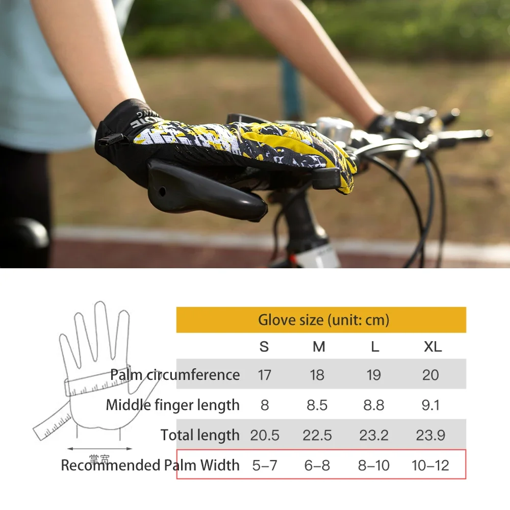 AONIJIE M59 Windproof Warm Gloves Non-Slip Full Finger Anti Slip Sports Gloves Two Finger Touchscreen for Running Cycling