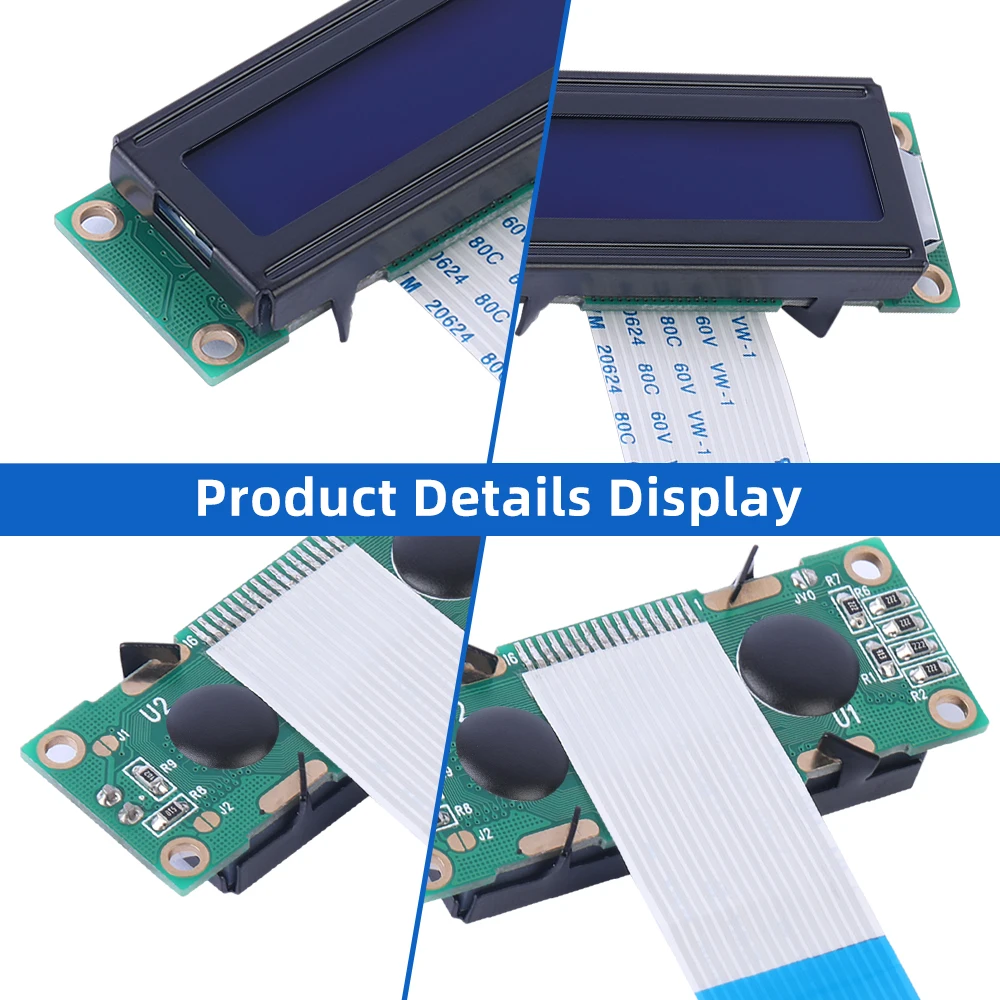 Cyrillic Blue Film White Letters 1602A-20-1A Character LCD Module 02X16 LCD Fpc25MM 5V ST7066U 53X20MM Multilingual Module