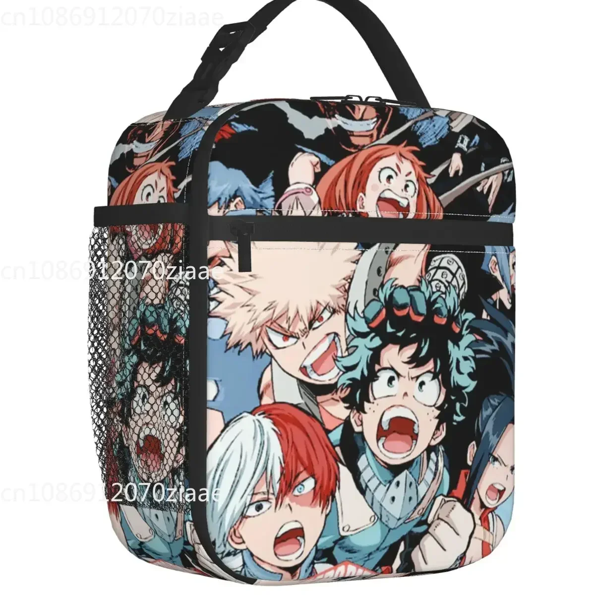 My Hero Academia Anime Manga Thermal Insulated Lunch Bags Women MHA All Might Portable Lunch Tote Picnic Multifunction Food Box