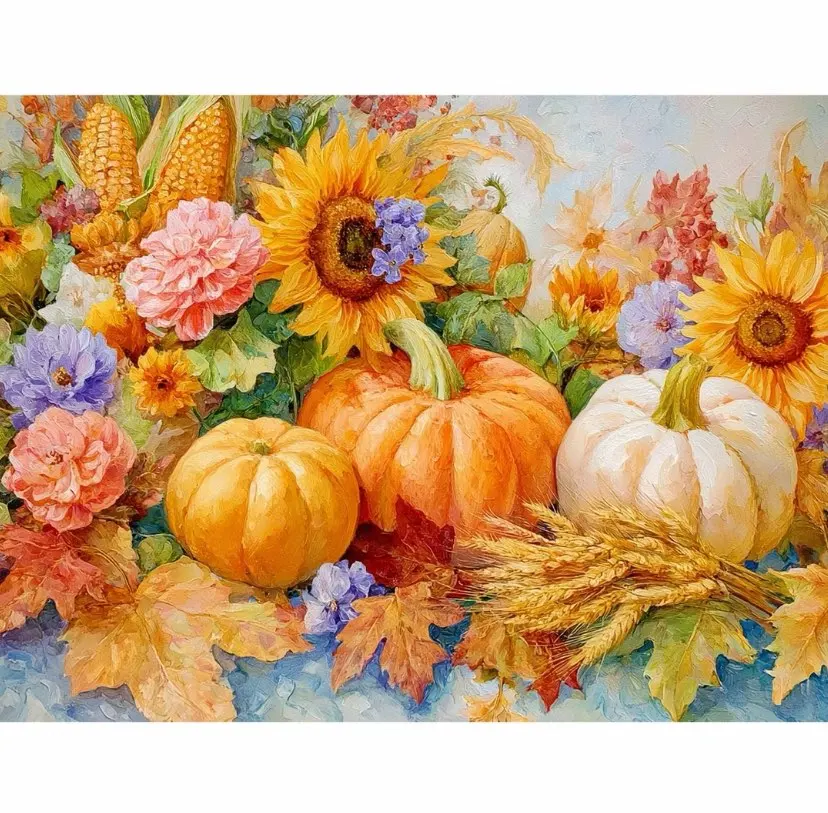 

9ct 70x90cm Pumpkin Embroidery DIY Chinese Style Printed Kits Cross Stitch Needlework Home Decor Crafts