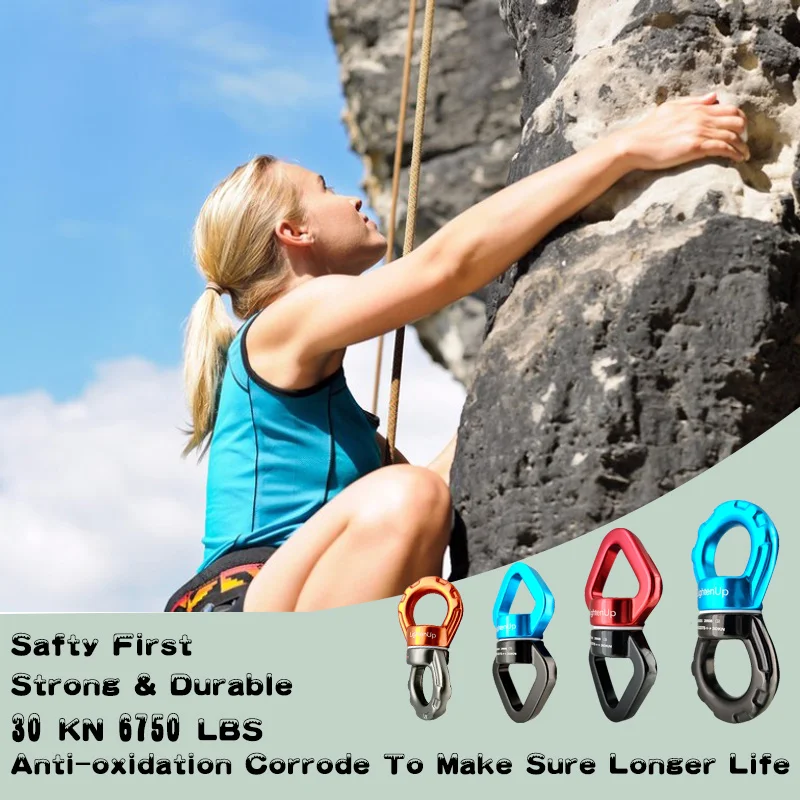 30KN Outdoor Safety Rope Swivel Connector Universal Ring Gimbal Ring Rotary Connector Rotational Hammock for Aerial Yoga