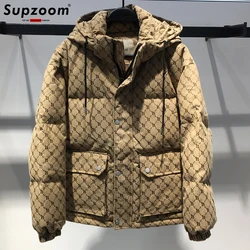 Supzoom 2022 New Arrival Top Fashion Autumn And Winter Large Embroidery Letters Warm Hooded Cotton Padded Coat Casual Jackets