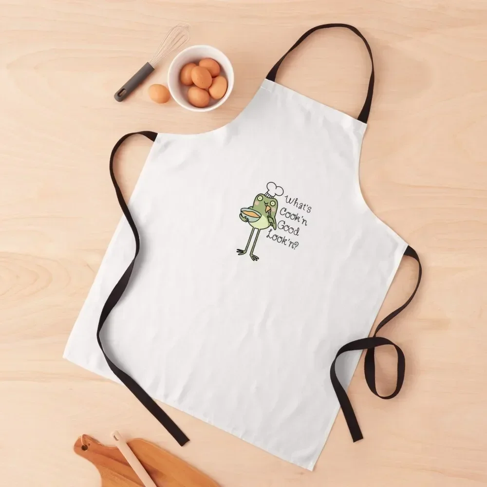 

What's Cookin Good Lookin Inspirational Frog Apron waiter work gowns for women cleaning Apron