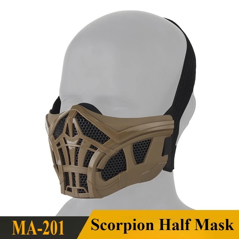 Half Face Mask for Cycling Riding Hunting Tactical Breathable Mesh Silicone Mask Portable Wearable Design for Outdoor Protection