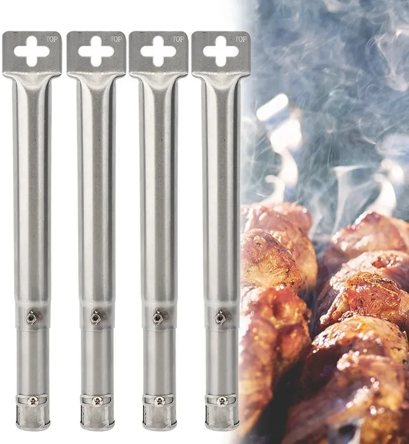 4 unid/set de tubo de parrilla de acero inoxidable para barbacoa, quemadores de tubo ajustables para barbacoa, piezas de repuesto para parrilla de Gas para interiores y exteriores, herramientas para barbacoa